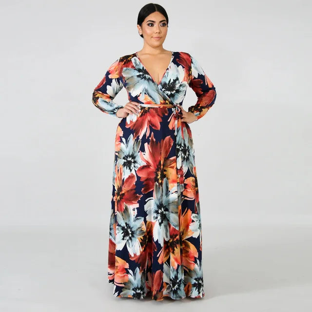 Bohemia Chiffon Cross V-Neck Maxi Dress