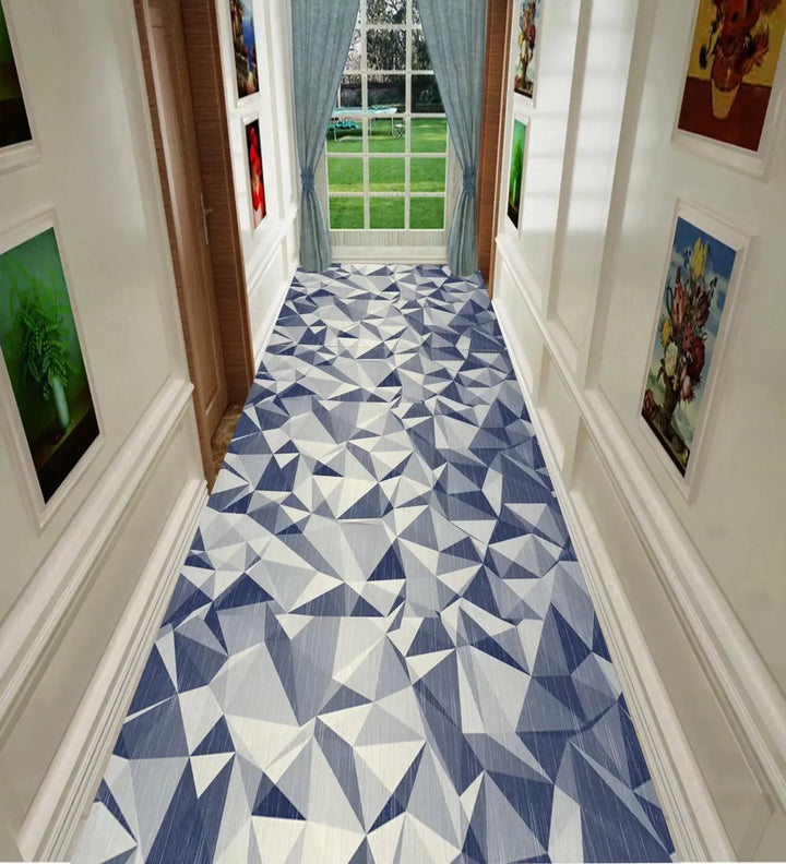 Nordic Geometric Long Corridor Carpet Light Luxury Home Hotel Runner Rugs Can Be Customized Villa Stair Mat Non-slip Hallway Rug