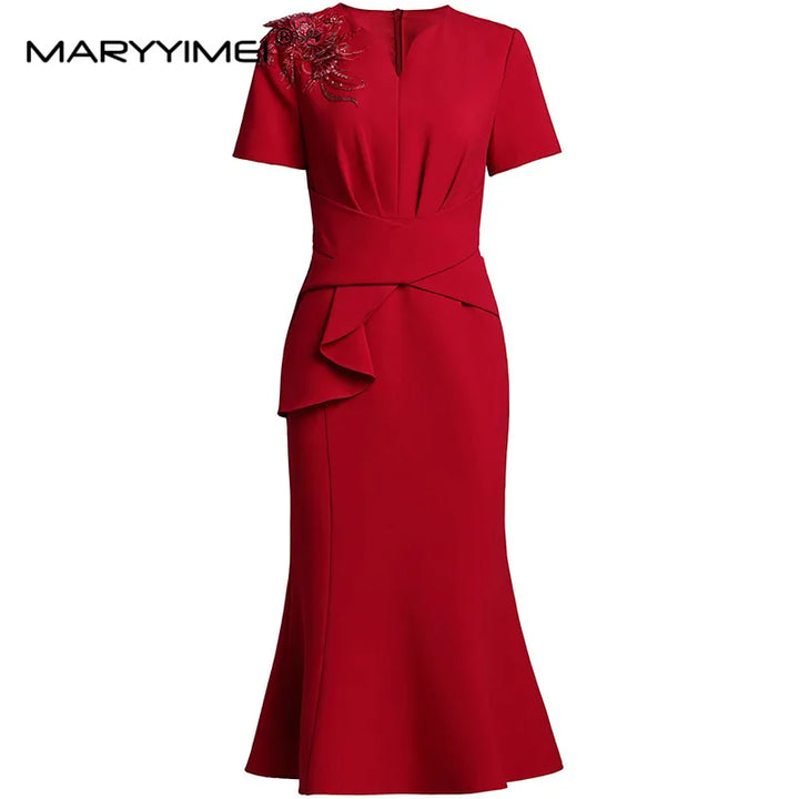 Upgrade Your Style with MARYYIMEI's Elegant MIDI Dress - Perfect for Office and Special Occasions!