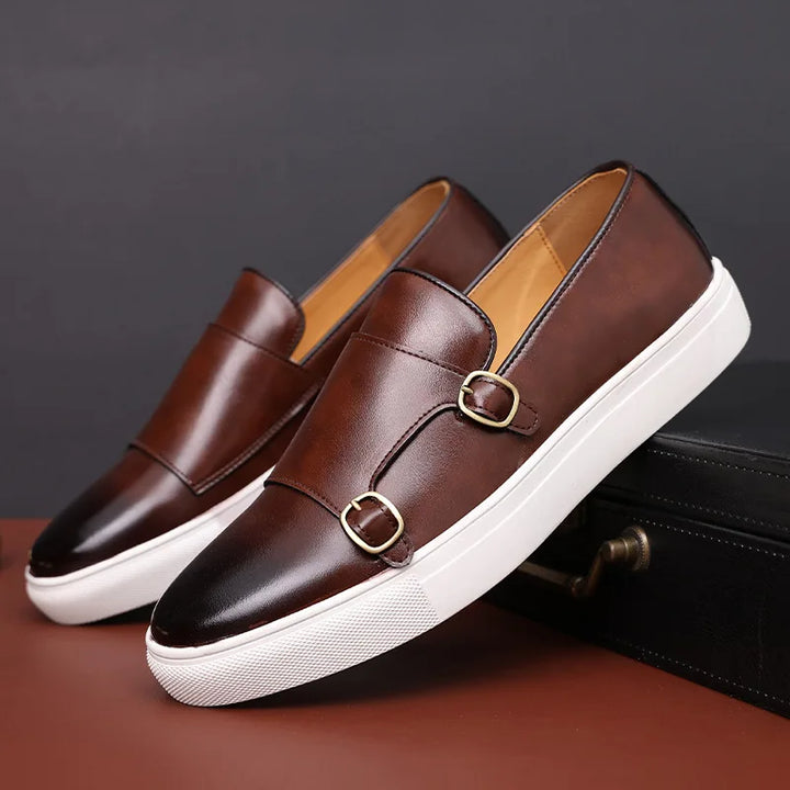 Men's Retro Leather Loafers - British Style