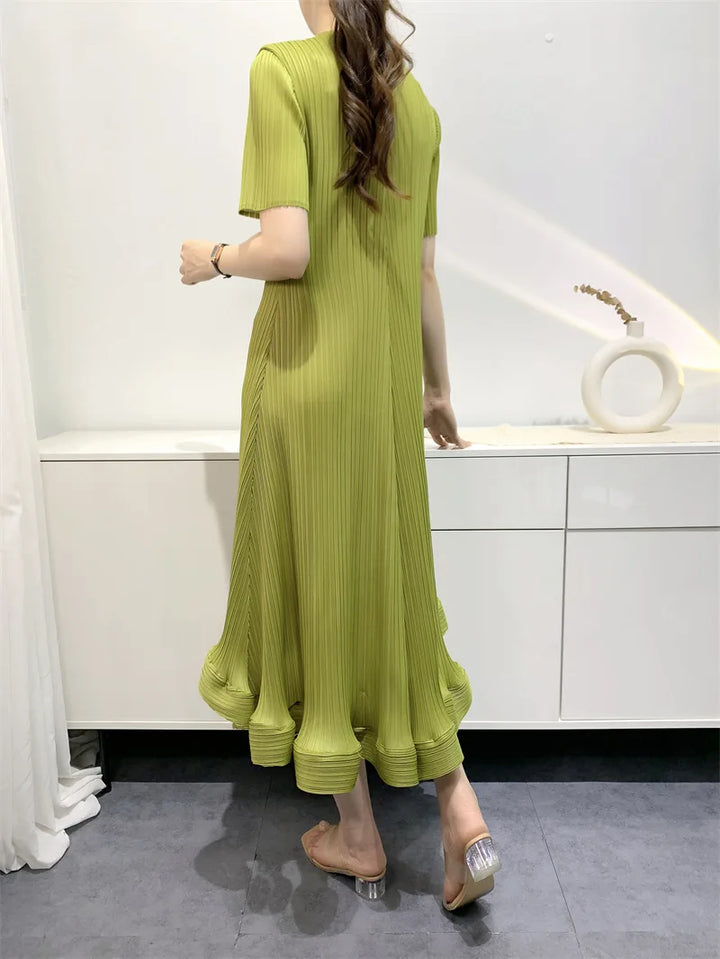 2023 Loose Big Swing Dress for Women | YUDX Miyake Summer | Solid Color Party Prom Dresses