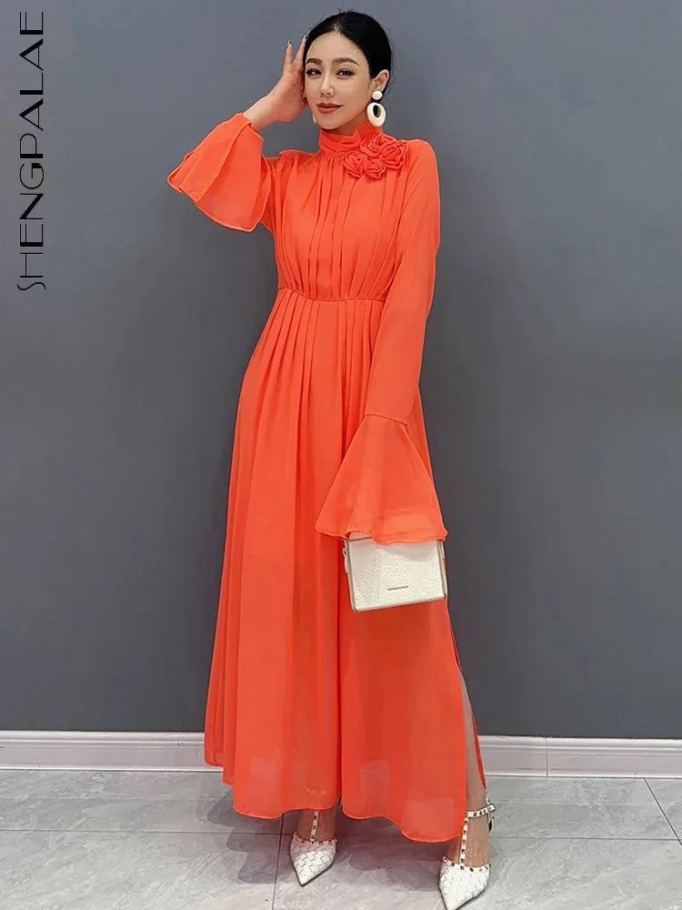 Upgrade Your Wardrobe with SHENGPALAE's 2024 Spring Summer Chiffon Dress - Elegant, Large Swing, and Comfortable!