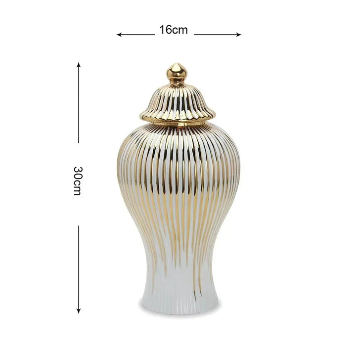 Ceramic Light Electroplated General Cans Flower Vase Crafts Decorative Decorative Storage Tanks with Soft