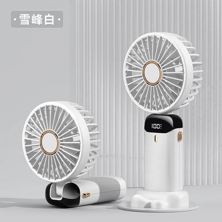 5000mah Usb Handheld Fan Mini Portable Student Small fFan Digital Display Folding Fragrance Rechargeable Desktop Electric Fan