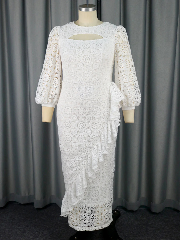 White Lace Party Dress - Formal Wedding & Prom Gown