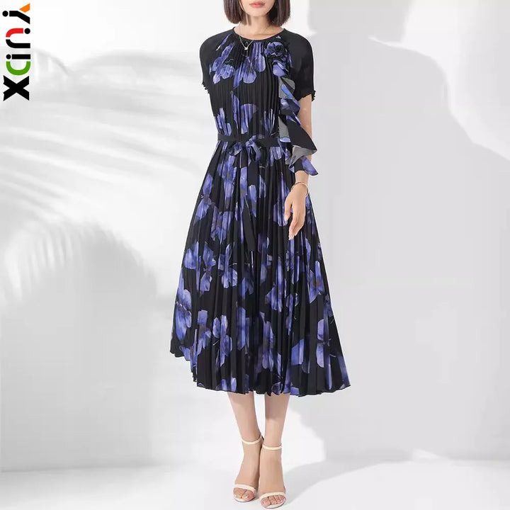 Elegant Miyake Pleated Dress - Large Size 2024 Fashion