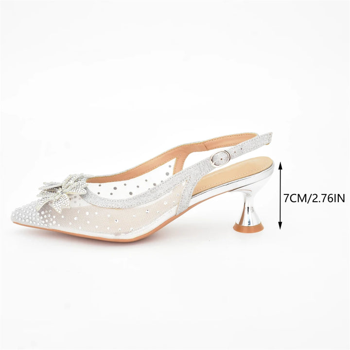 Stunning African Wedding Shoes with Rhinestone Detail and High Heels - Perfect for Brides and Parties!