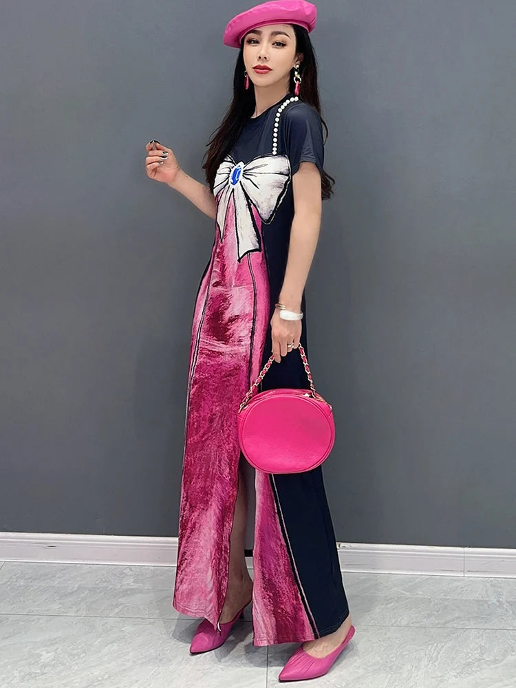 Be the Center of Attention with SHENGPALAE's 2024 Spring Summer Printed Dress!