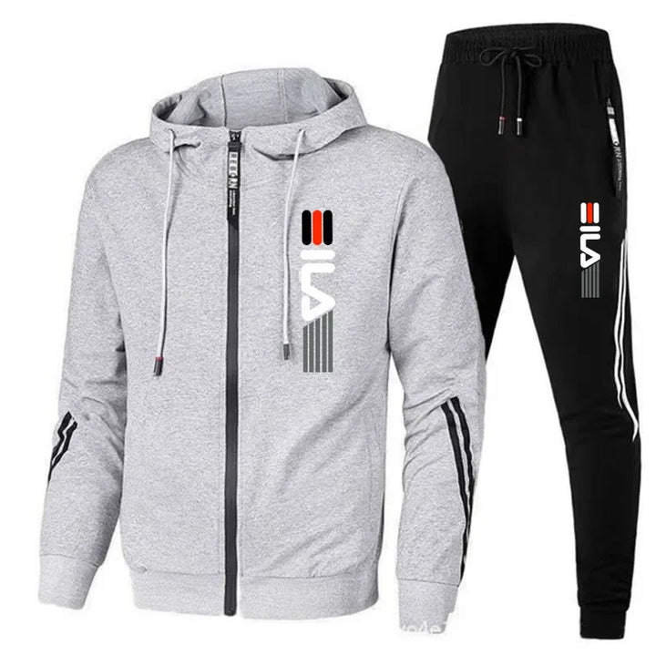 Retro Fall/Winter Men's Sports Suit - Jacket & Pant Set" Description: "Stay stylish and active with this 2-piece sportswear set. Perfect for fitness, running, or casual wear. Shop now!