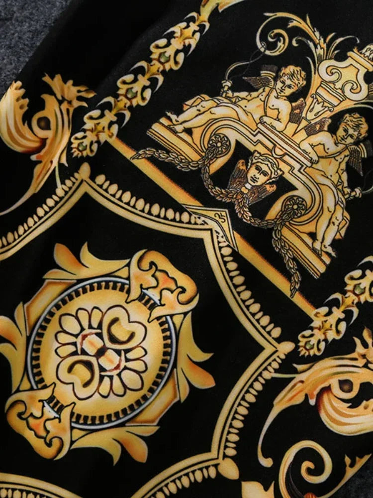 Summer Print Pencil Skirt - High Stretch & Abstract Pattern - Sizes M, L, XL