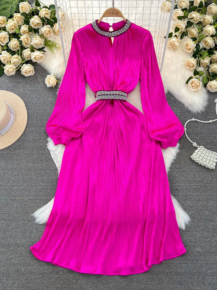 XFPV Women Diamond Pleated Dress SM9902