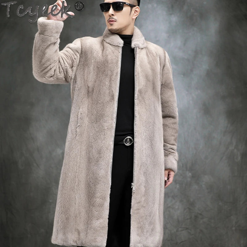 High-End Men's Mink Fur Coat