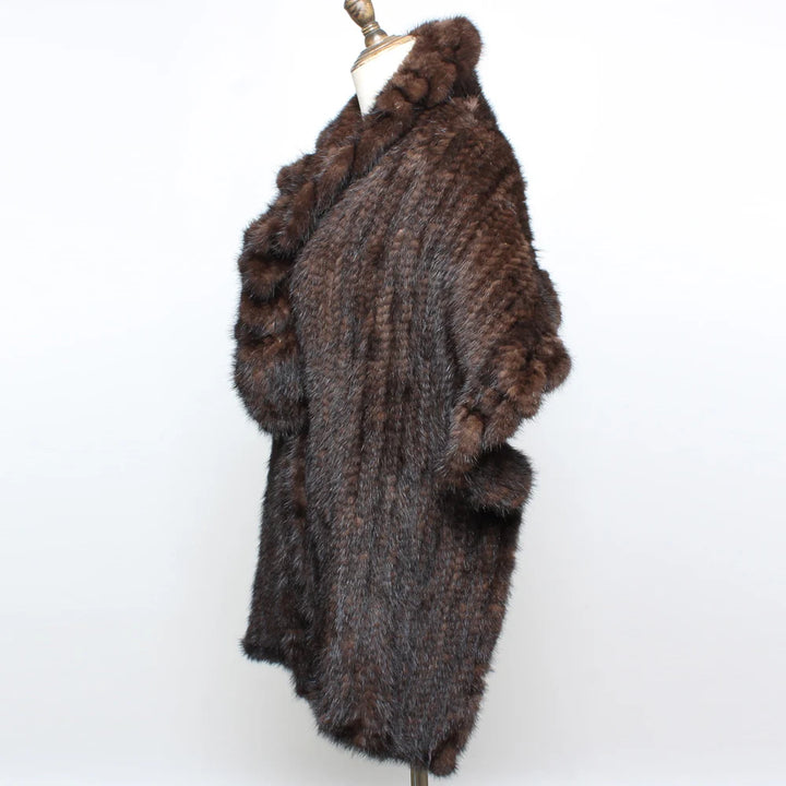 Winter Women's Real Mink Fur Shawl