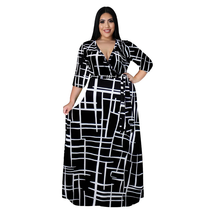 Fall Fashion Plus Size Maxi Evening Dress