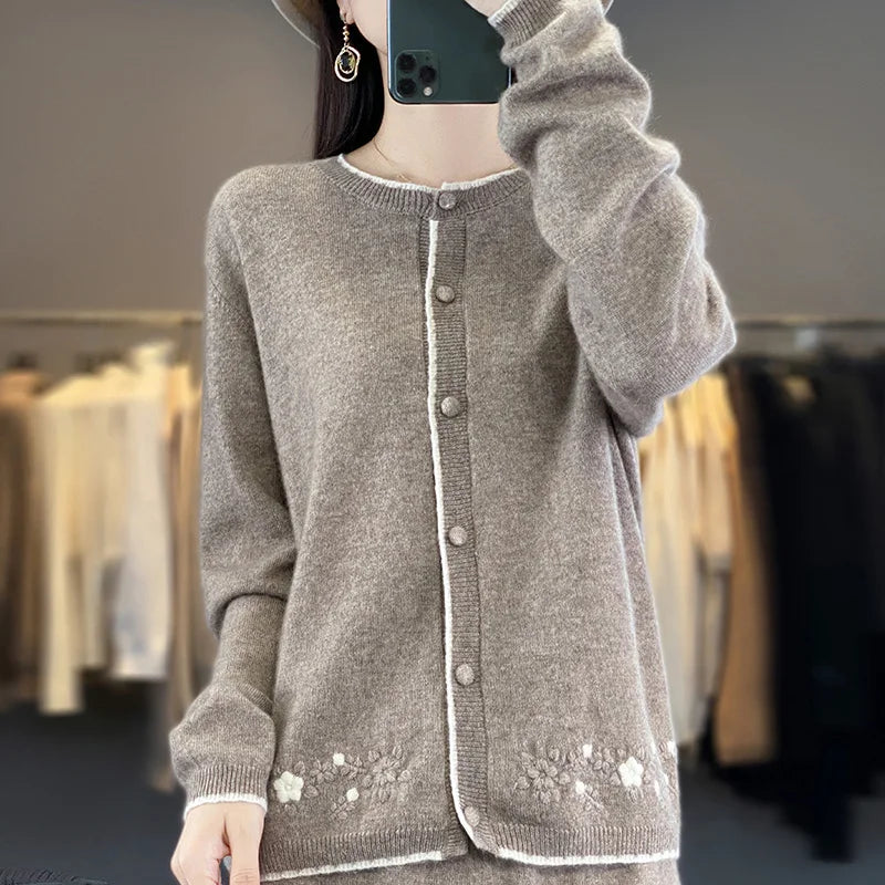 Pure Cashmere Chinese Style Knit Set