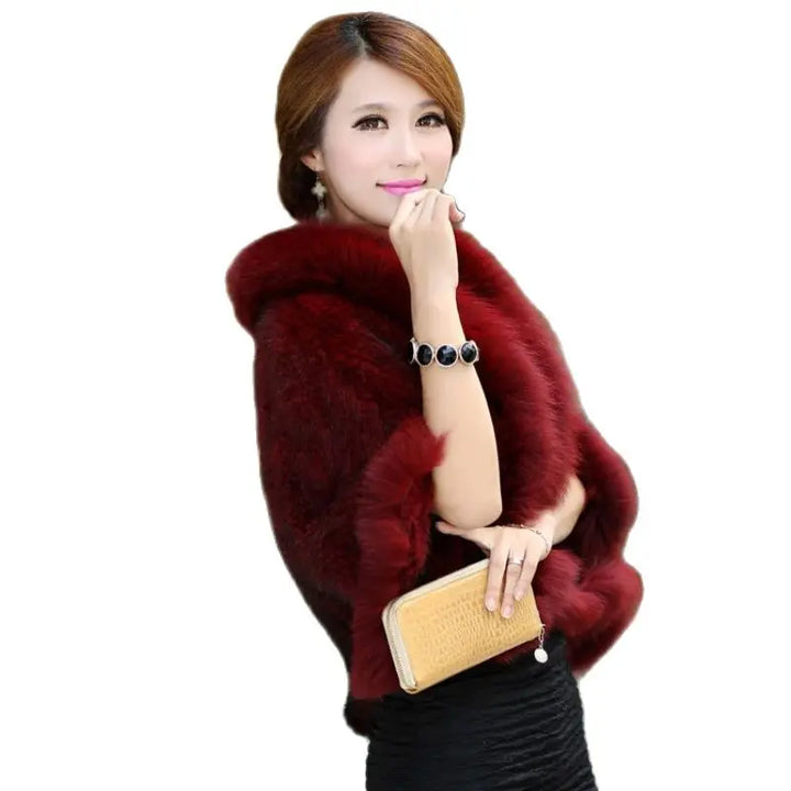 Women Real Fur Coat 100% Natural Genuine Mink Fur Jacket Ladies Fashion Knitted Outerwear Shawl Poncho Cape Mink Fur Overcoat