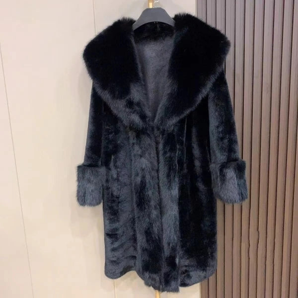 2023 Winter Fashion: Women's Warm Fur Coat with Trendy Mink Collar - Size /cm