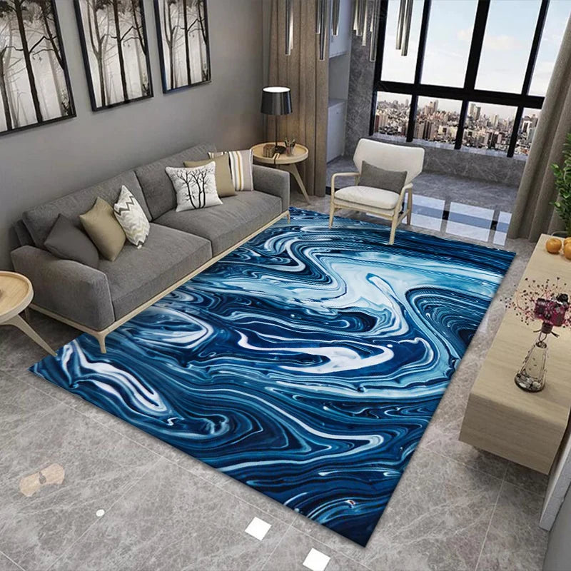 Nordic Marble Living Room Carpet Light Luxury Abstract Balcony Study Area Rugs Bedroom Carpets Cloakroom Non-slip Floor Mats