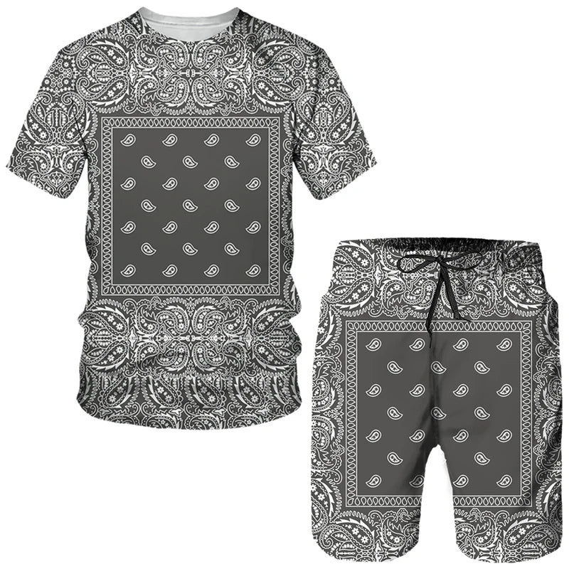 Stylish Kids Sets: 3D Print Graffiti Swimwear & Tees for Boys & Girls