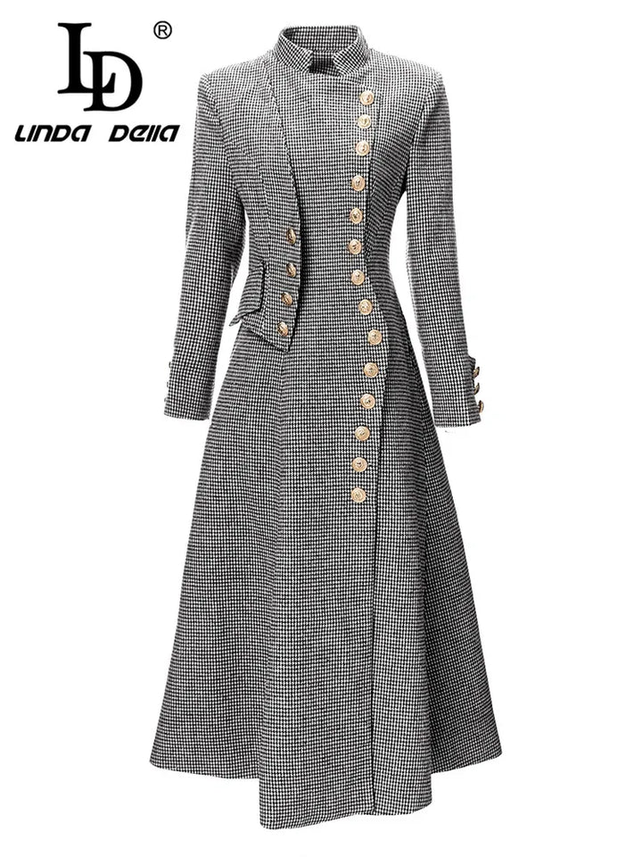 Stylish LD LINDA DELLA 2023 Winter Coat - Elegant Single-breasted Solid Color - Women's Sizes