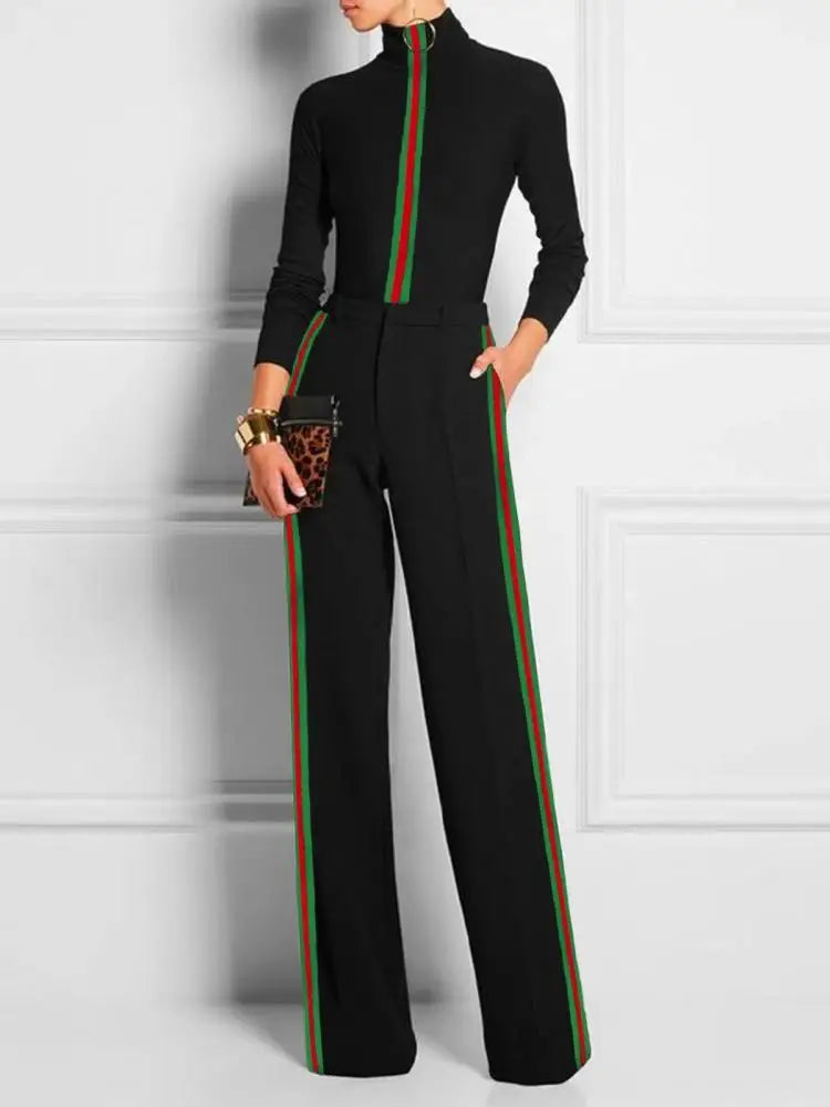 2024 New Boho Striped Wide Leg Pants | High Waist, Casual Office Trousers