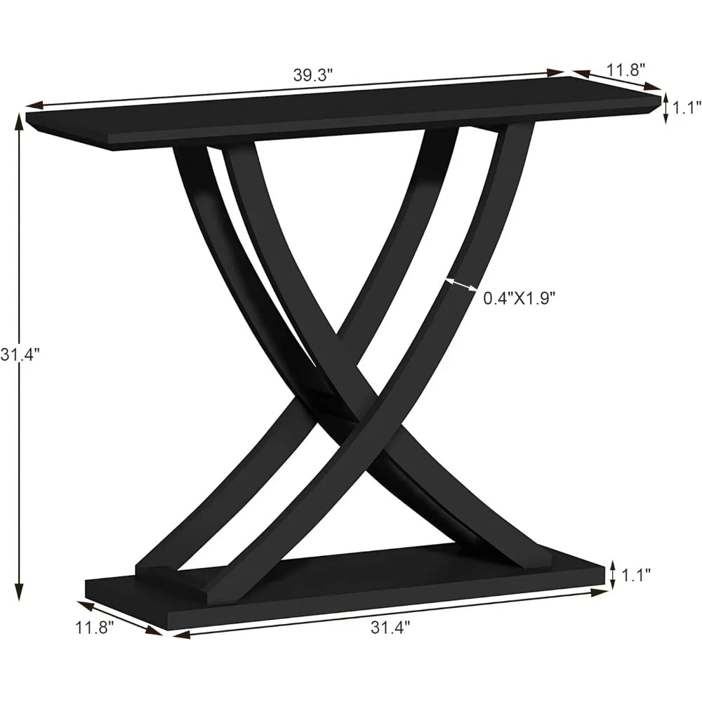 Black Side Table Living Room 39 Inch Wood Sofa Foyer Table With Storage for Entrance Bedside Tables Coffee End Small Corner Home