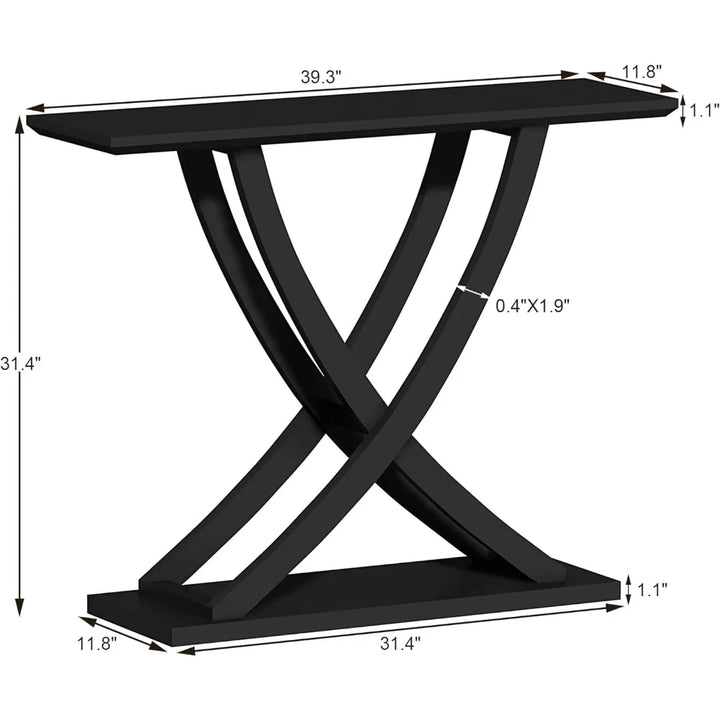 Black Side Table Living Room 39 Inch Wood Sofa Foyer Table With Storage for Entrance Bedside Tables Coffee End Small Corner Home