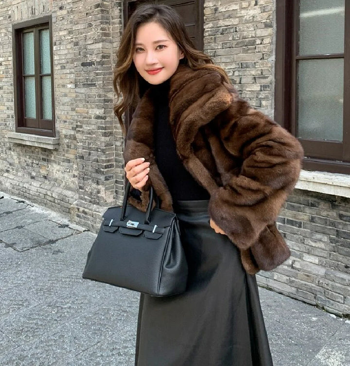 2023 Mink Fur Coat - 100% Real, Warm & Stylish