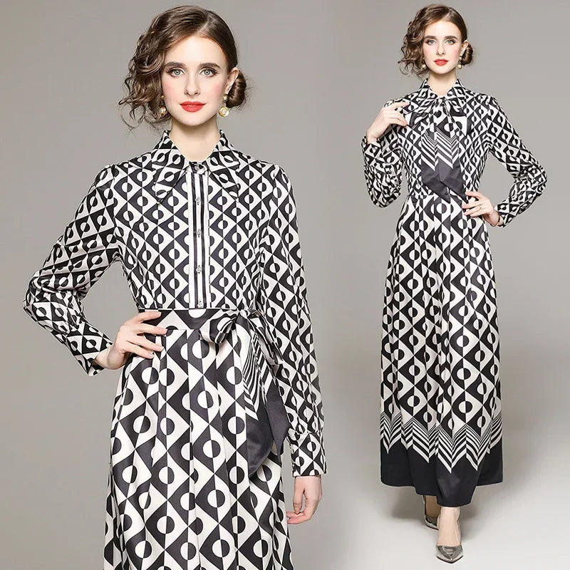 Vintage Floral Print Maxi Dress - Elegant A-line for Women's Party & Vacation