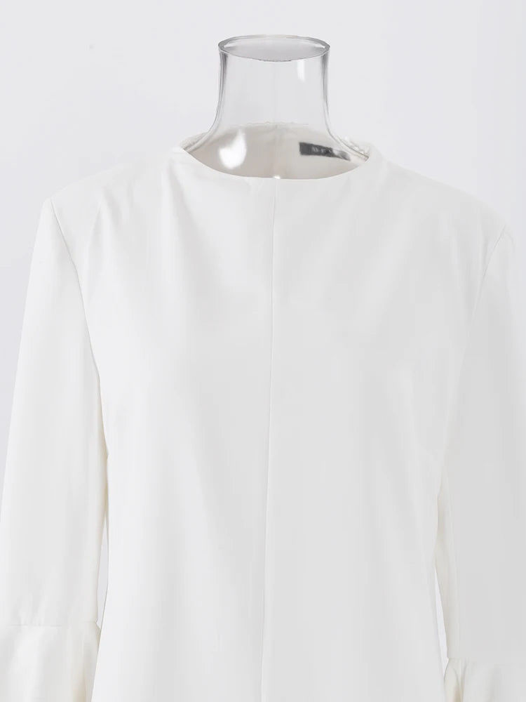 LANMREM Elegant White Flare Dress - 2024 Spring Collection