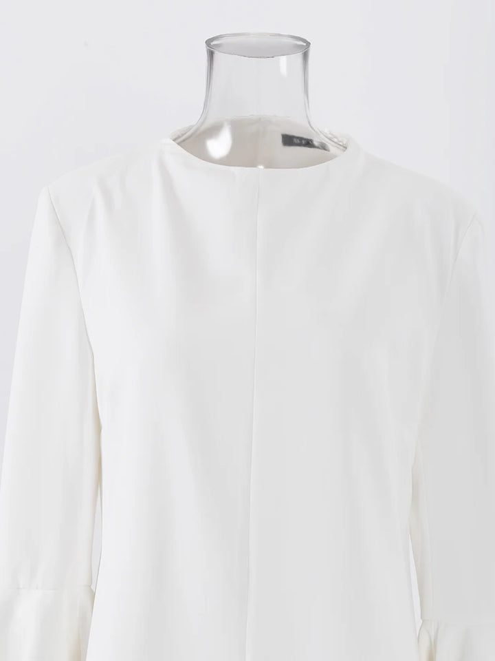 LANMREM Elegant White Flare Dress - 2024 Spring Collection