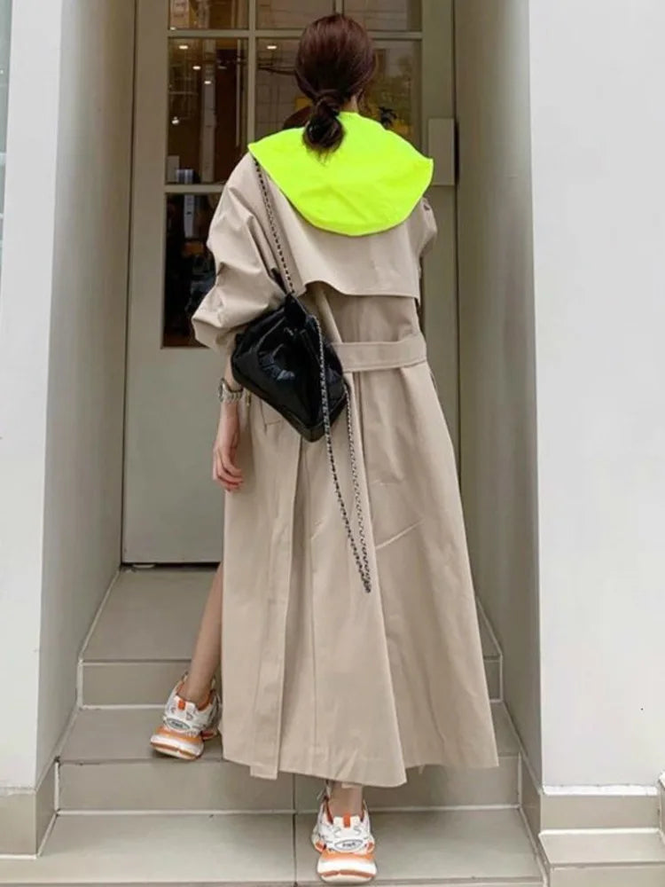 Hot Sell Korean Khaki Trench Coat