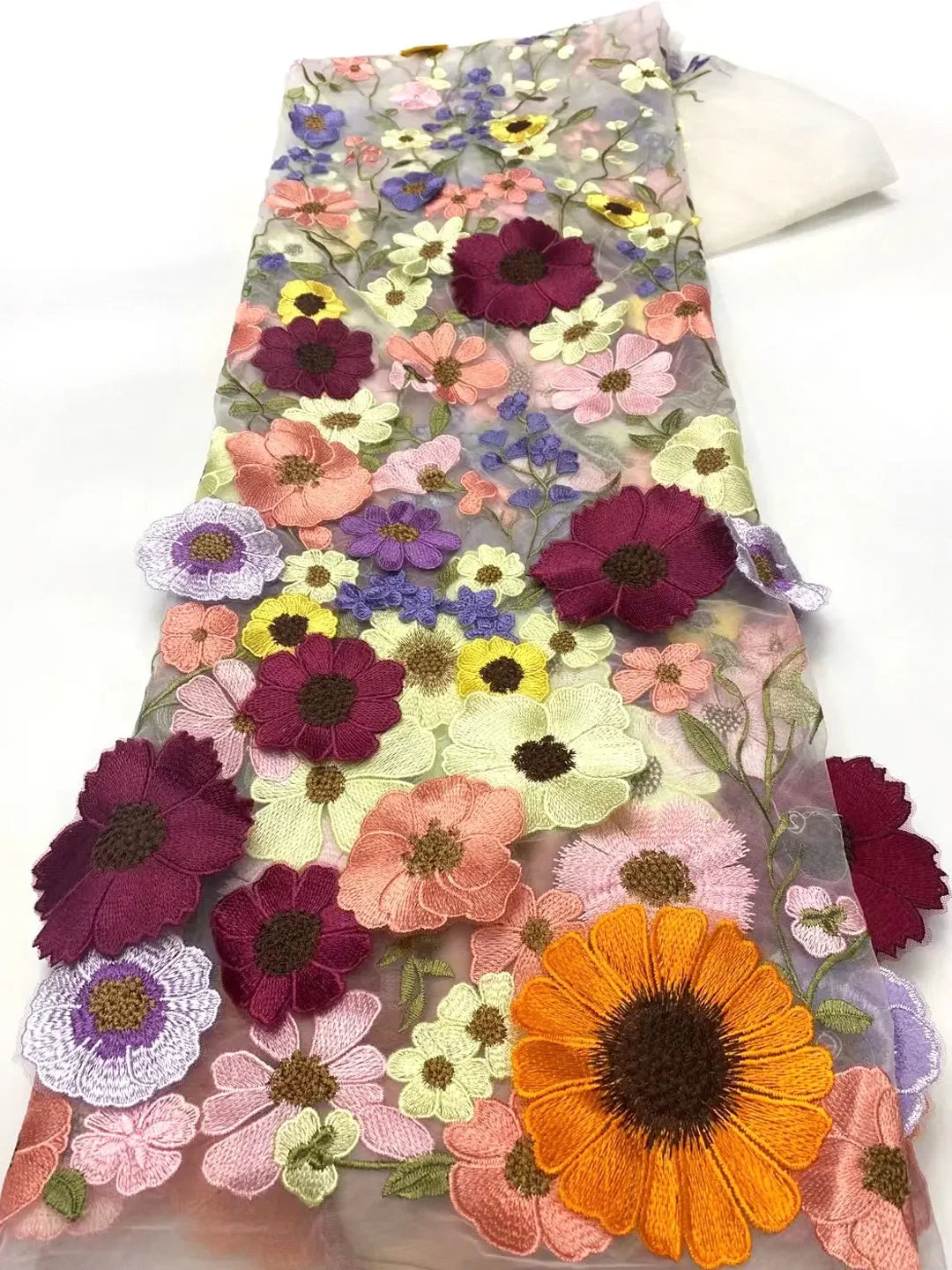 Luxury African 3D Flower Lace Fabric