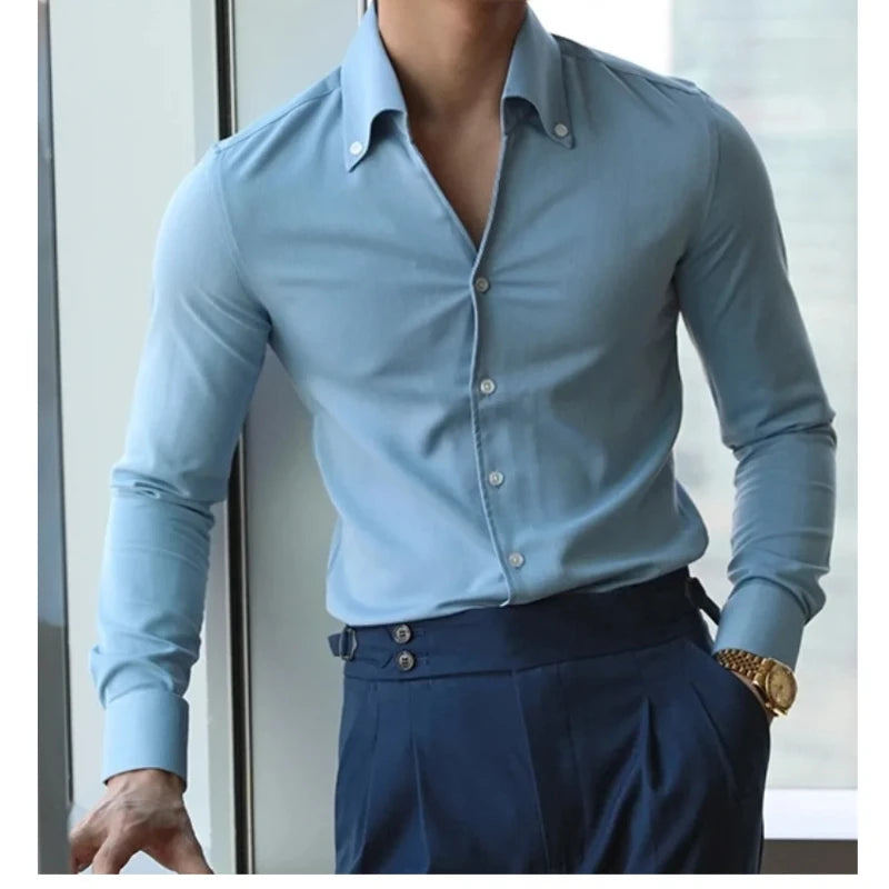 Branded Italian Collar Shirt - Wrinkle-free & Fashionable