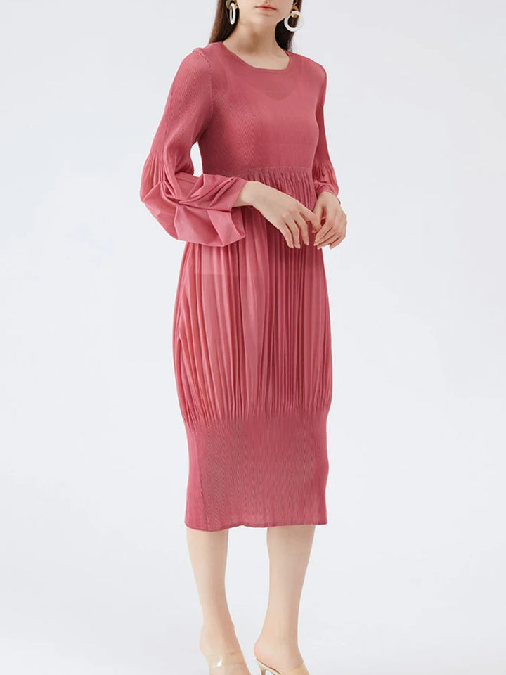 LANMREM Ruffles Pleated Dress 2024