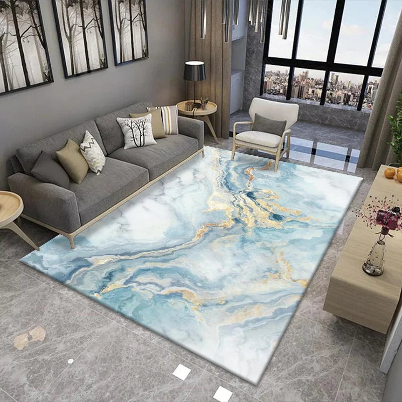 Nordic Marble Living Room Carpet Light Luxury Abstract Balcony Study Area Rugs Bedroom Carpets Cloakroom Non-slip Floor Mats