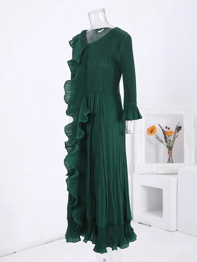 LANMREM V Neck Ruffle Dress - Elegant Party Spring Wear