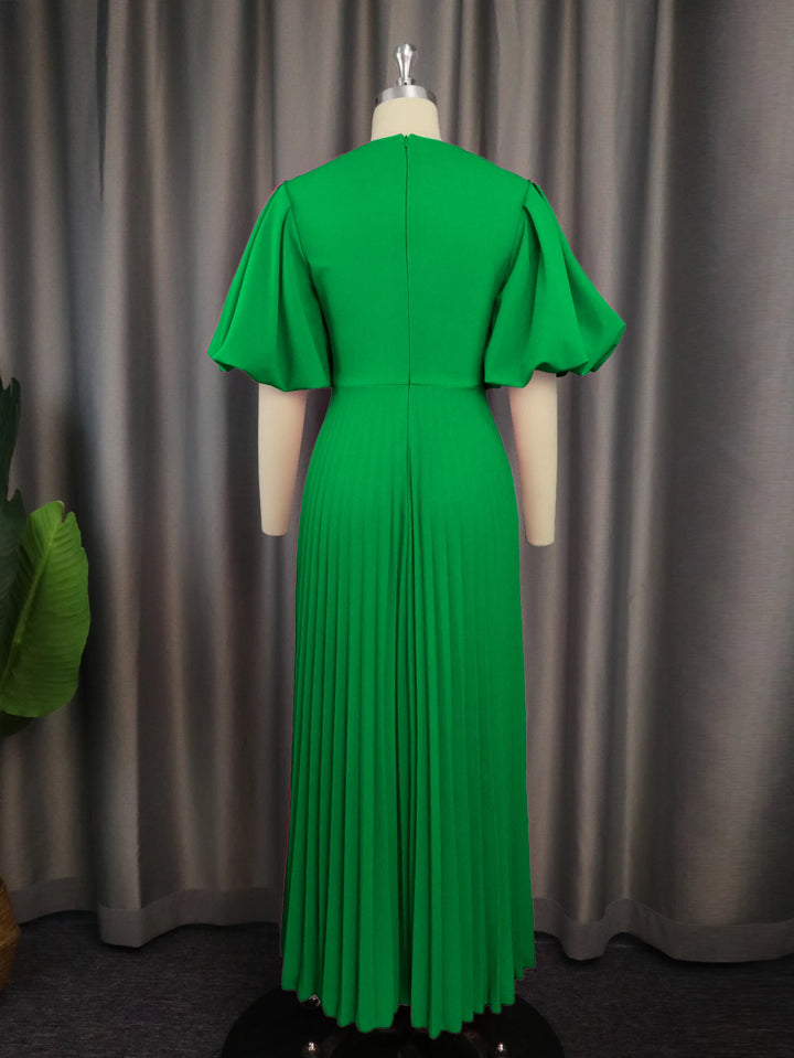 Summer Fuchsia Pleated Dress for Evening Night Crew Neck Chest Cut Out A Line Flowy Dresses Elegant Plus Size Events Gowns