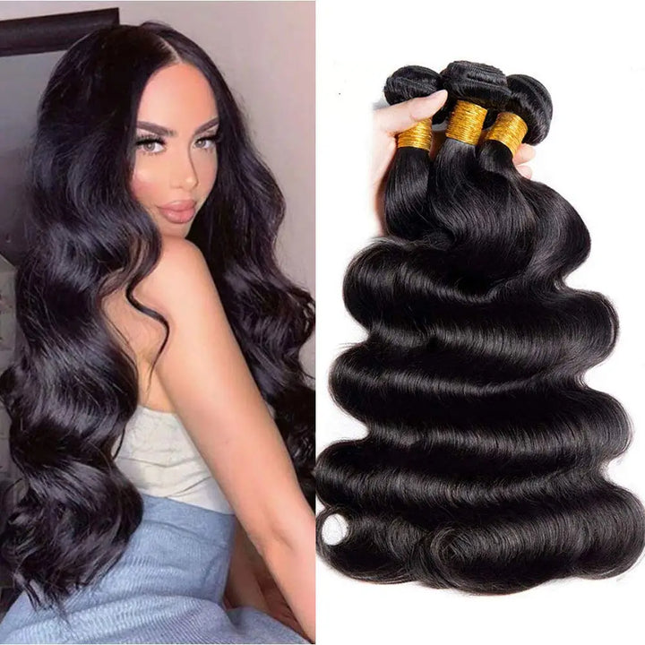 12A Brazilian Body Wave 4 Bundles Natural Black