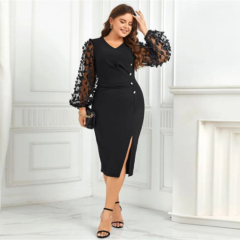 Elegant Plus Size Lace Evening Dress for Women | 2023 Collection