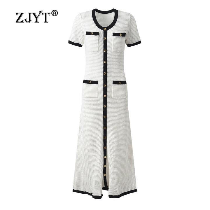 Elegant Midi Knitting Dress - 2024 Fashion