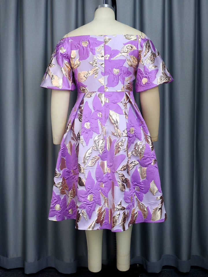 Vintage Off Shoulder A-Line Dress | Elegant Puff Sleeve | Plus Size 4XL | Ball Gown