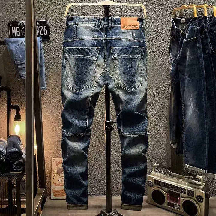 Stylish Men's Cargo Vintage Denim Trousers