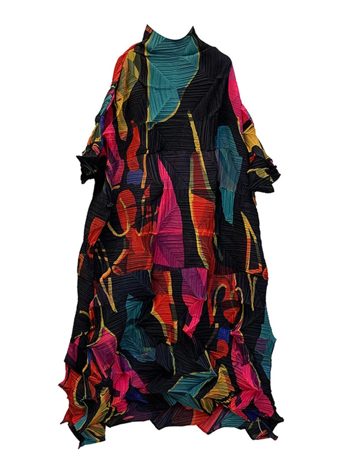 LANMREM Turtleneck Color Block Dress | Plus Size | Autumn 2023 | Fashion Clothing