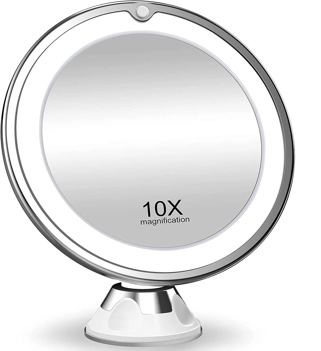 Transform Your Makeup Routine with Our Portable 10x Magnifying Mirror - LED Lighting, Touch Screen, Dry Battery