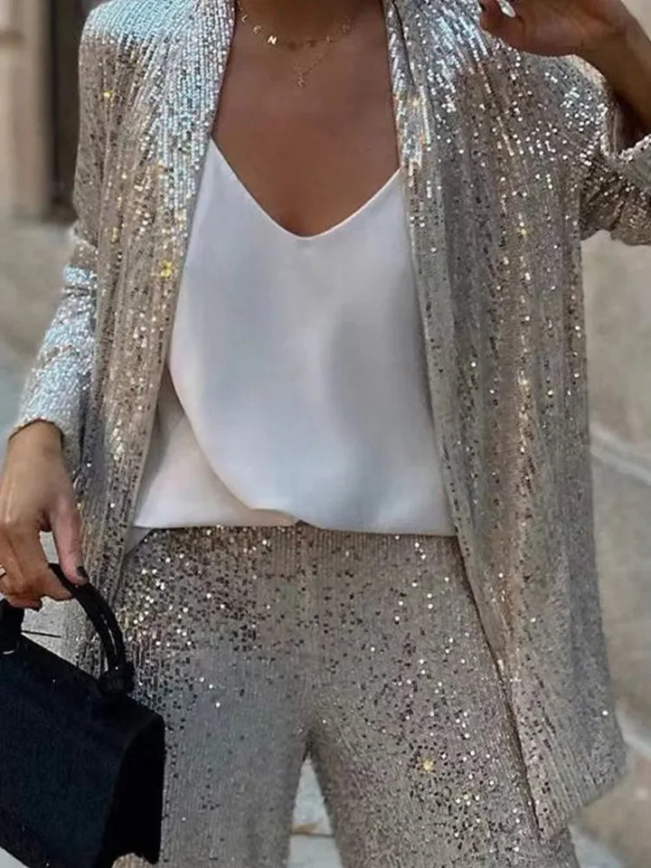 Sparkle in Style with Tossy's Glitter 2-Piece Set - Perfect for Any Occasion!