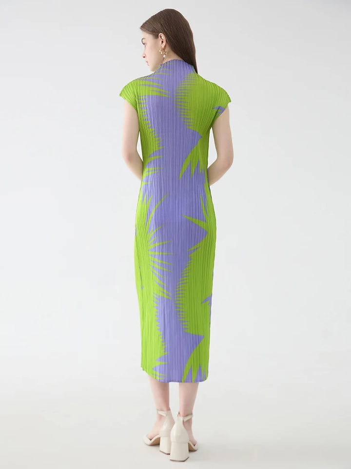 Get Ready for 2024 in Style with Our Elegant Miyake High Collar Dress - Limited Stock!