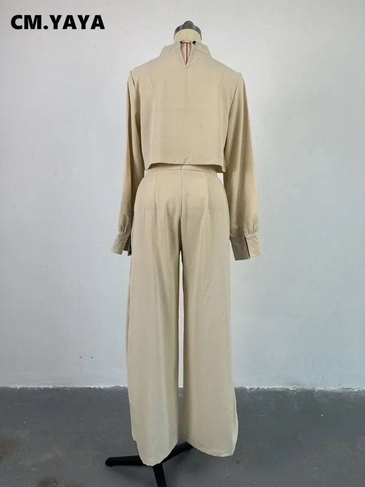 Upgrade Your Style with CM.YAYA Vintage Women's 2-Piece Tracksuit for Autumn 2023