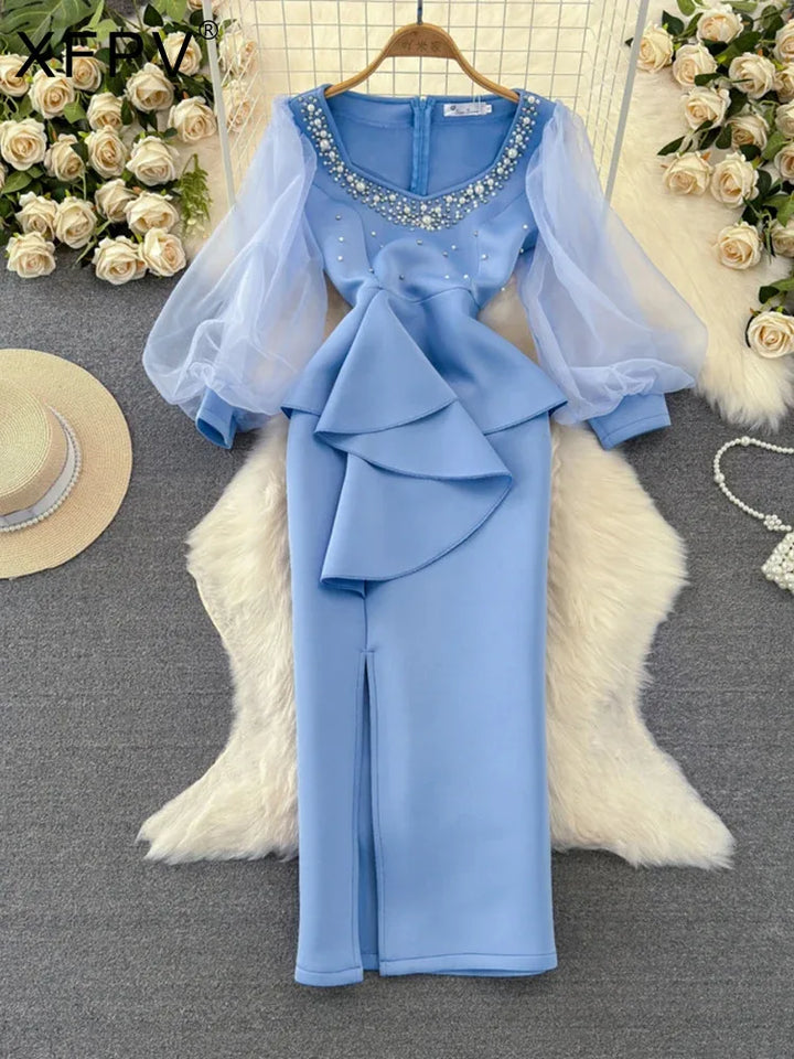 Sexy High Waist Ruffles Wrap Buttocks Dress