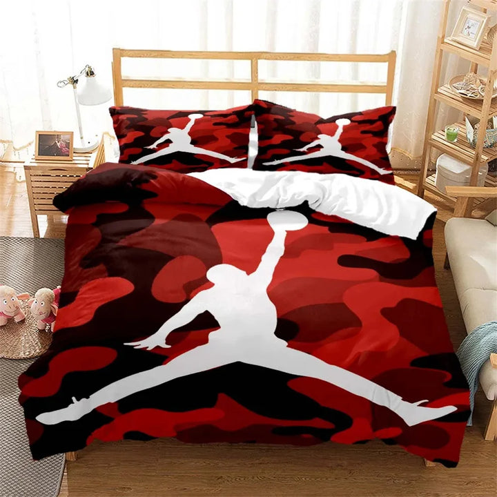 Boys Basketball Logo Bedding Set